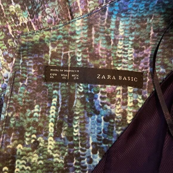 Zara Sequin Print Dress Size XSmall - Picture 4 of 15